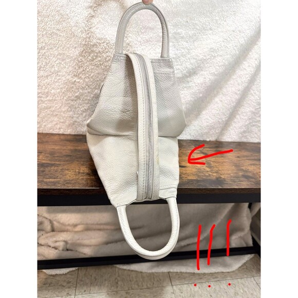 VALENTINA Leather Sling Backpack Bag Italy Light Gray main image 9